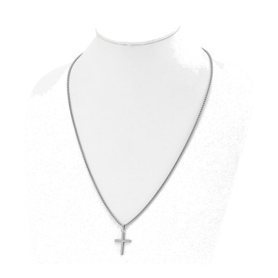 Stainless Steel Cross on Box Necklace – view 3