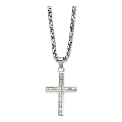Stainless Steel Cross on Box Necklace