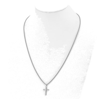 Stainless Steel Sunburst Cross Necklace – view 3