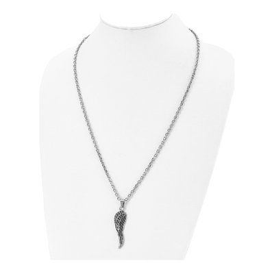 Stainless Steel Crystal Wing Necklace – view 3