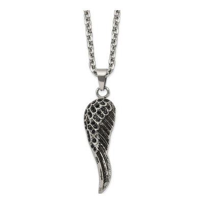 Stainless Steel Crystal Wing Necklace