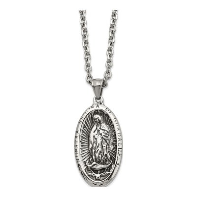 Stainless Steel Guadalupe Pendant Necklace