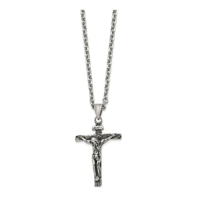 Stainless Steel INRI Crucifix Necklace – view 3
