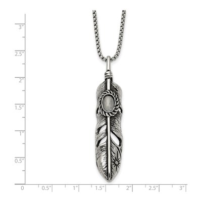 Stainless Steel Feather Necklace – view 4