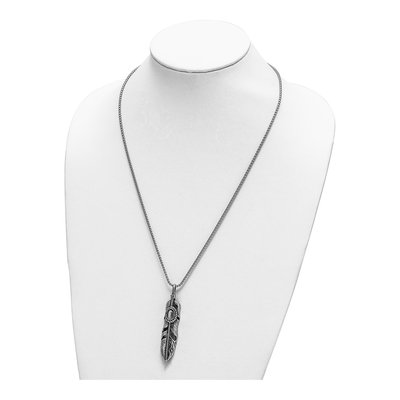Stainless Steel Feather Necklace – view 5