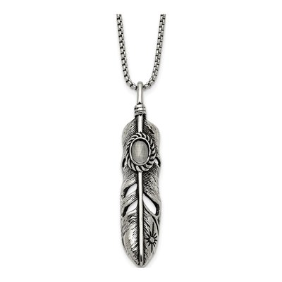 Stainless Steel Feather Necklace