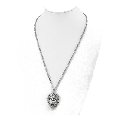 Stainless Steel Lion's Head Pendant Necklace – view 3
