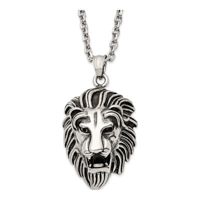 Stainless Steel Lion's Head Pendant Necklace