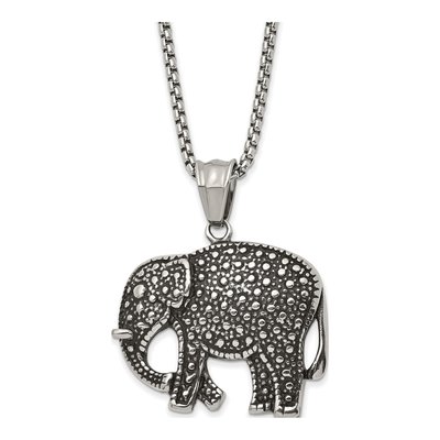Stainless Steel Elephant Box Necklace