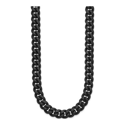 Men's Black Stainless Steel 10mm Curb Chain – view 3