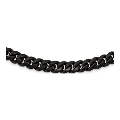 Men's Black Stainless Steel 10mm Curb Chain – view 4