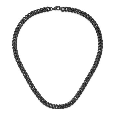 Men's Black Stainless Steel 10mm Curb Chain – view 6