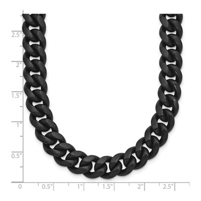 Men's Black Stainless Steel 10mm Curb Chain – view 7