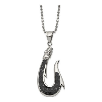Stainless Steel Hook Pendant Necklace