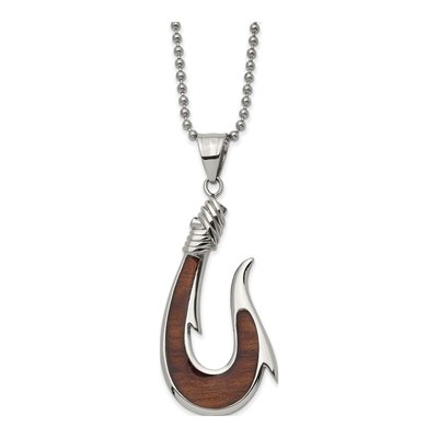 Stainless Steel Hook Pendant Necklace