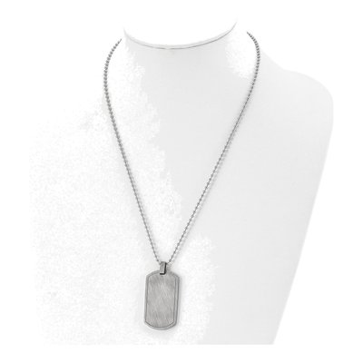 Stainless Steel Dog Tag Pendant Necklace – view 3