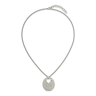 Stainless Steel Flower Cutout Pendant Necklace – view 4