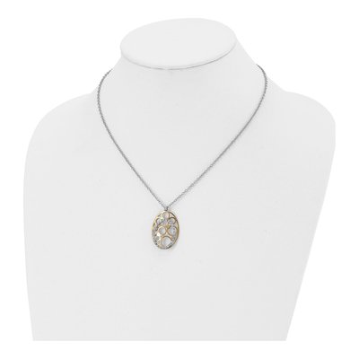 Stainless Steel Crystal IP Pendant Necklace – view 3