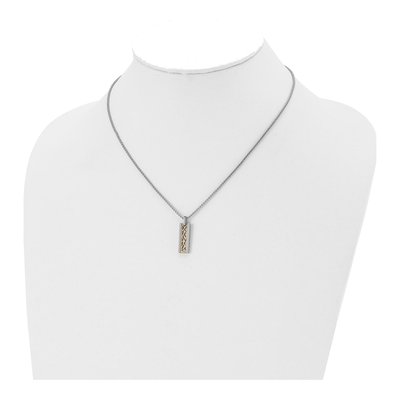 Stainless Steel IP Rectangle Pendant Necklace – view 3