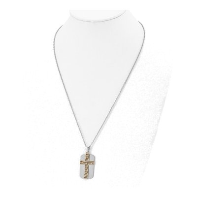 Stainless Steel Cross Dog Tag Necklace – view 4