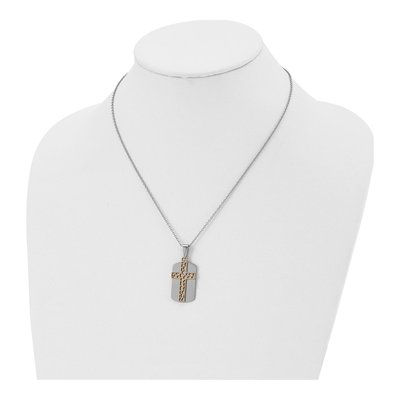 Stainless Steel Cross Dog Tag Necklace – view 3