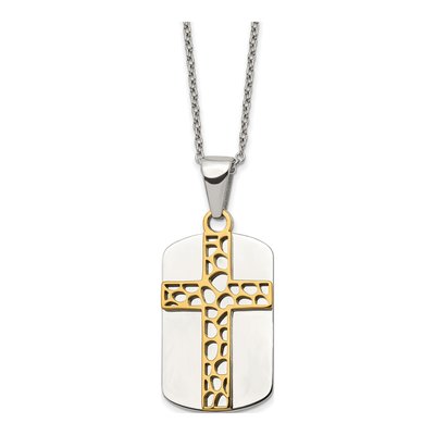 Stainless Steel Cross Dog Tag Necklace – view 4