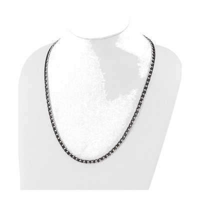 Men's Black Stainless Steel 6.75mm Curb Chain – view 4