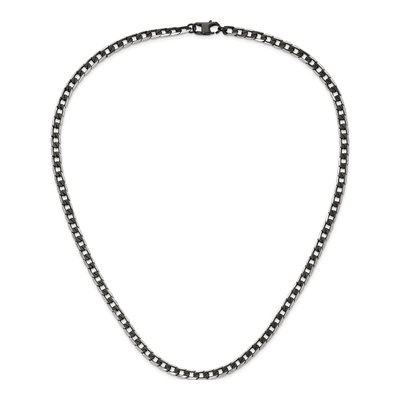 Men's Black Stainless Steel 6.75mm Curb Chain – view 5