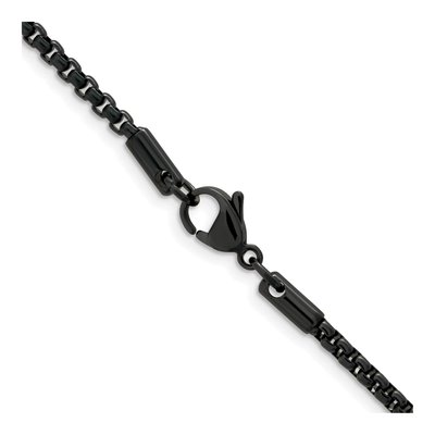 Stainless Steel 2.5mm Blue Grey IP Box Chain – view 4