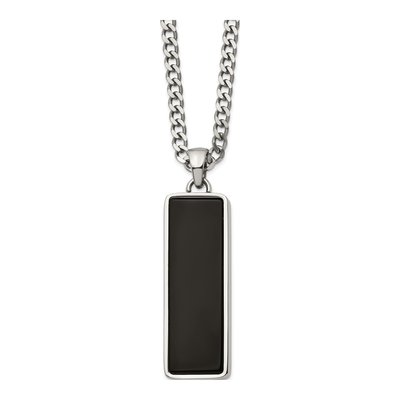Stainless Steel Onyx Necklace