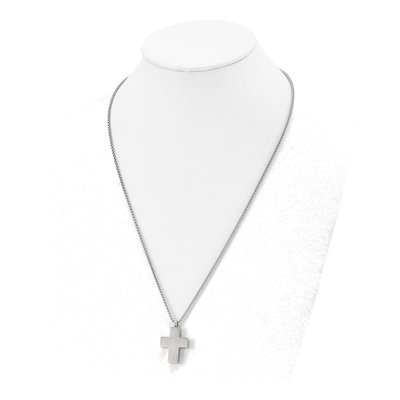 Stainless Steel Reversible Cross Ash Holder Necklace – view 4
