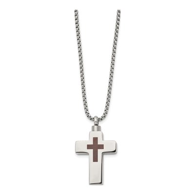 Stainless Steel Cross Ash Holder Necklace – view 3
