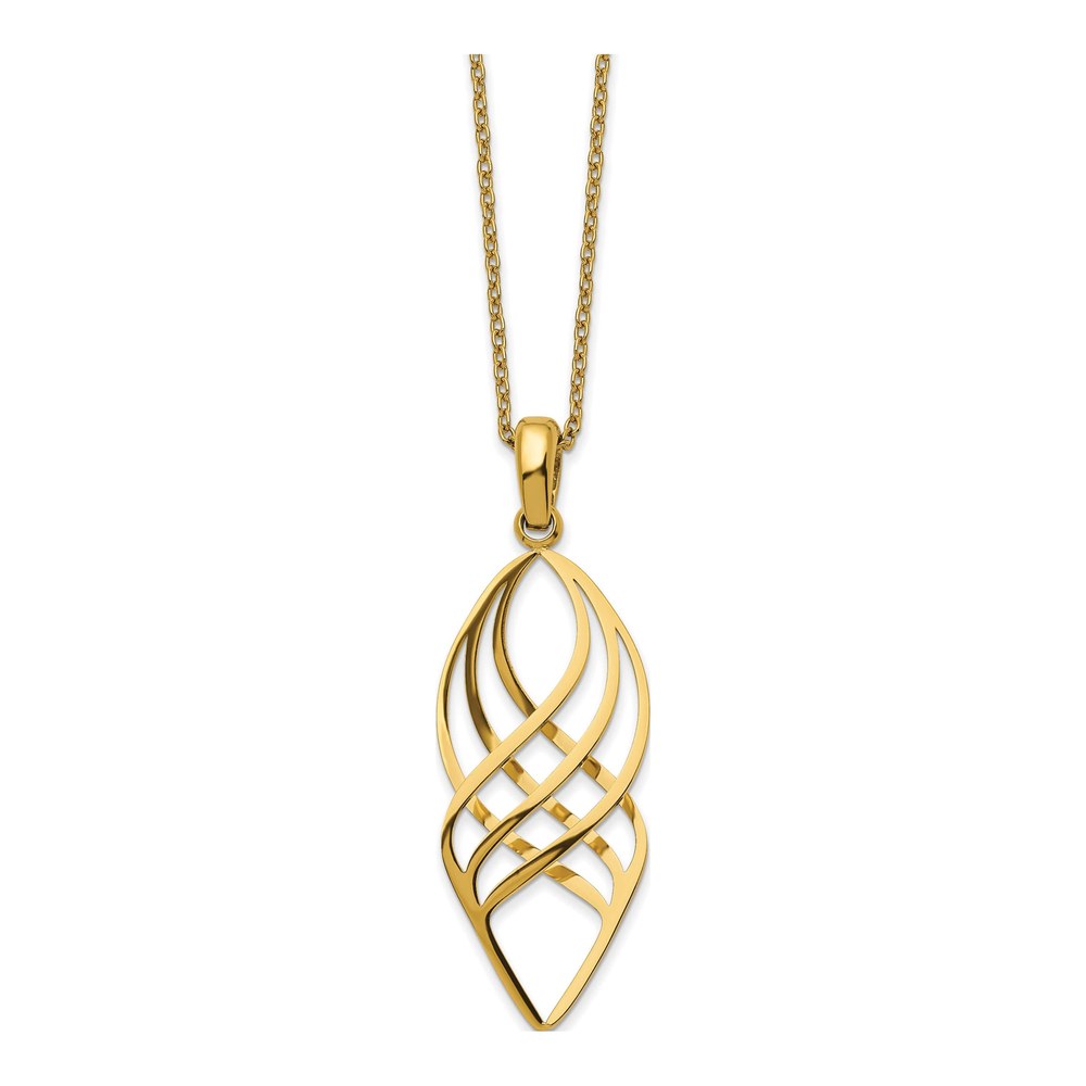 Chisel Steel Twisted Pendant Necklace, 20" Gold-Tone