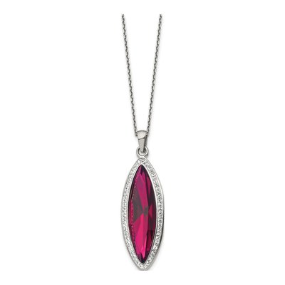 Stainless Steel Crystal Pendant Necklace – view 3