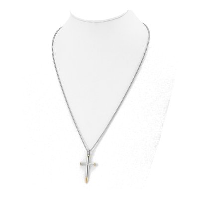 Stainless Steel Bullet Cross Necklace – view 3