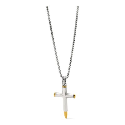 Stainless Steel Bullet Cross Necklace – view 4