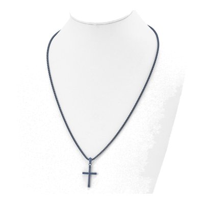 Stainless Steel Dark Grey Cross Necklace – view 4
