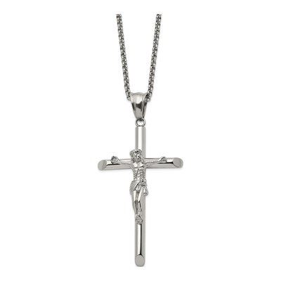 Stainless Steel Crucifix Pendant Necklace