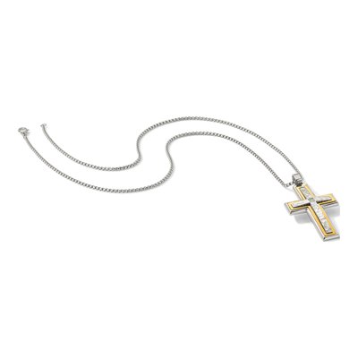 Stainless Steel CZ Cross Necklace – view 3