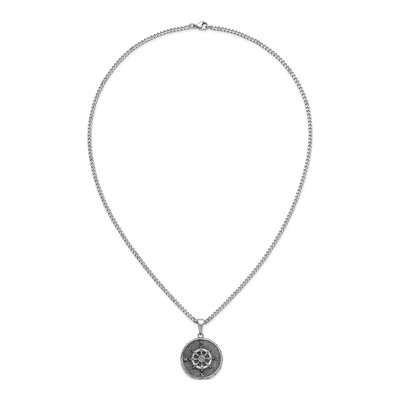 Black Stainless Steel Compass Necklace – view 5