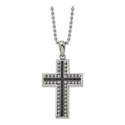 Stainless Steel CZ Cross Necklace
