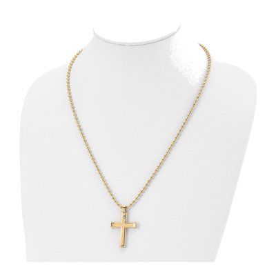 Stainless Steel IP Cross Pendant Necklace – view 3
