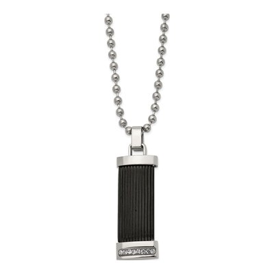Black Stainless Steel Crystal Necklace