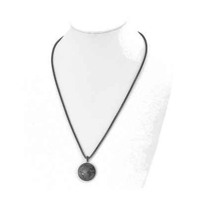 Black Stainless Steel Earth Box Necklace – view 3