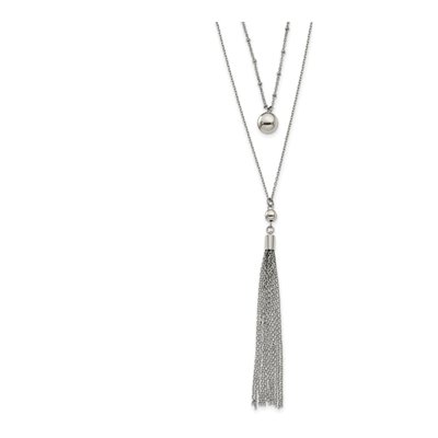 Stainless Steel Two Strand Necklace