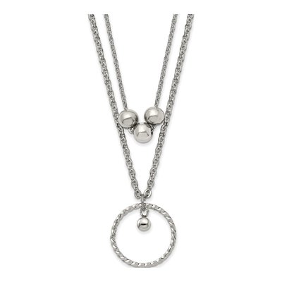 Stainless Steel 2-Strand Circle Necklace