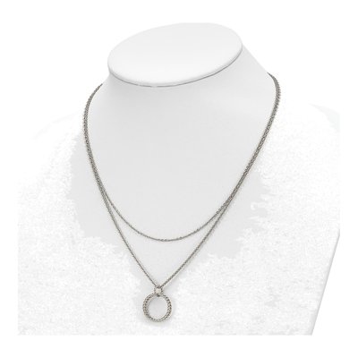 Stainless Steel Twisted Circles Necklace – view 3