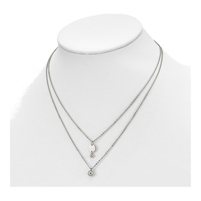 Stainless Steel 2-Strand Disc Necklace – view 3