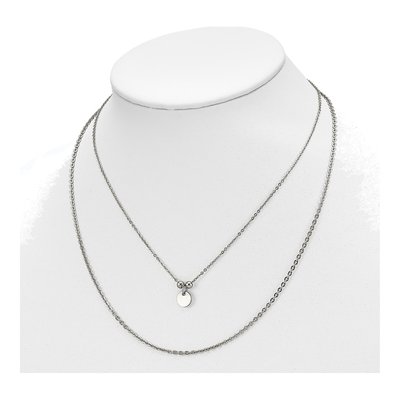 Stainless Steel 2-Strand Disc Necklace – view 3