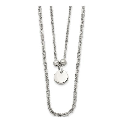 Stainless Steel 2-Strand Disc Necklace